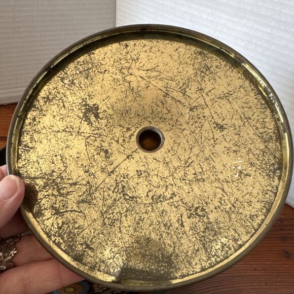 Vintage 1975 Daher Black Floral Series Embossed Biscuit Tin Made in England - Picture 10 of 13